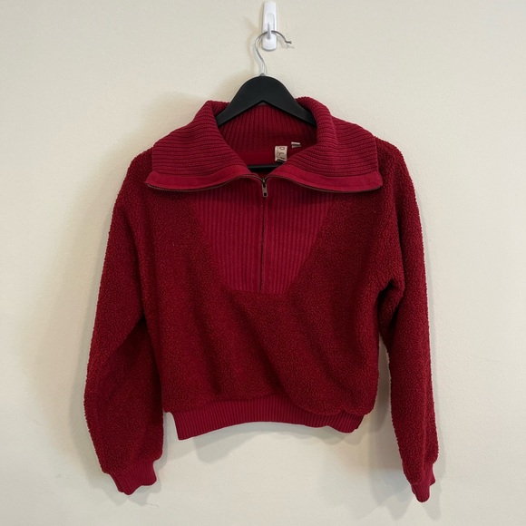 Dolan Left Coast Collection Womens Sz XS Red Half Zip Pullover Sweater - Picture 2 of 5